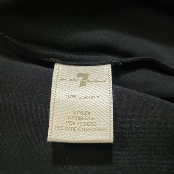 7 For All Mankind Silk Ruffle Black Dress - Picture 6 of 7